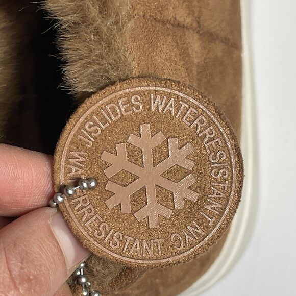 J/slides Nia Womens Waterproof Suede Bootie Size 8M Brown Faux Fur WORN ONCE - Picture 13 of 13